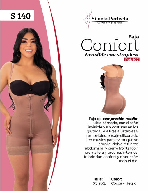 Faja Moldeadora Invisible Strapless Tiras Removibles 107
