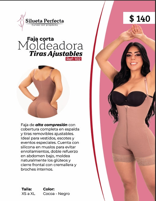 Faja Colombiana Corta Moldeadora TIras Ajustables 102