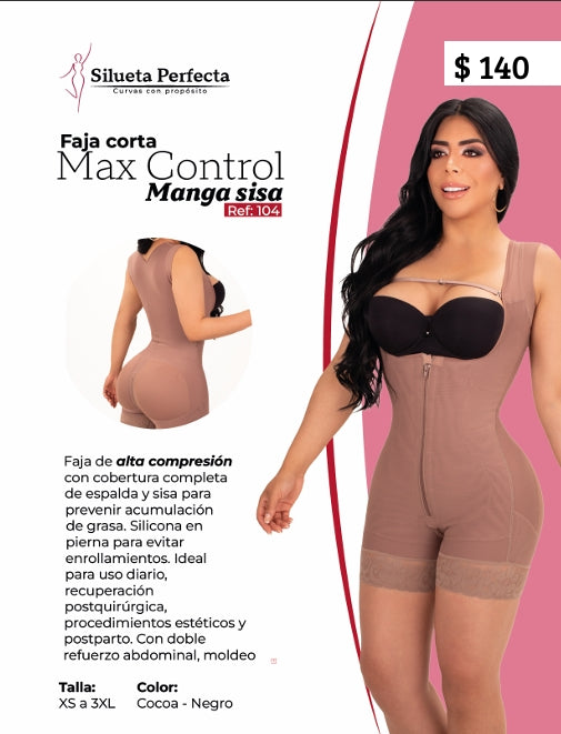 Faja Colombiana Max Control Manga Sisa Corta 104