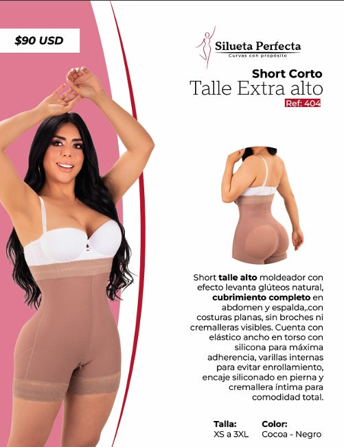 Faja Colombiana Short Extra Alto Efecto Levanta Gluteos 404